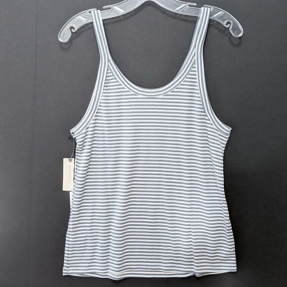 NWT LACAUSA Striped Scoop Neck Tank Top L - Picture 4 of 6